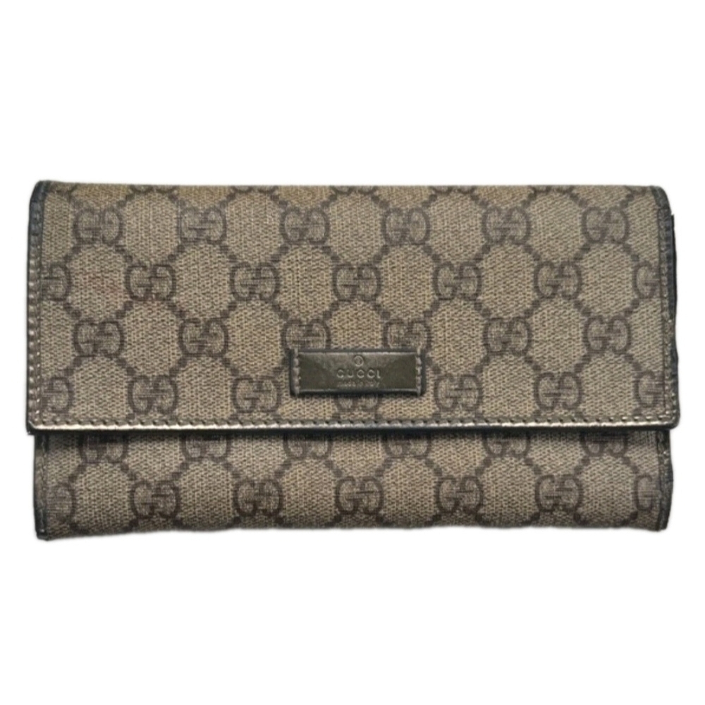 Gucci Vintage GG Plus Women's Monogram Canvas Long Wallet